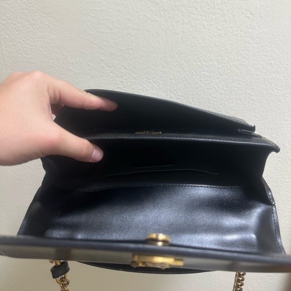 Saint Laurent YSL Sunset Leather Black Gold Hardware Crossbody Bag AUTHENTIC - Picture 7 of 10